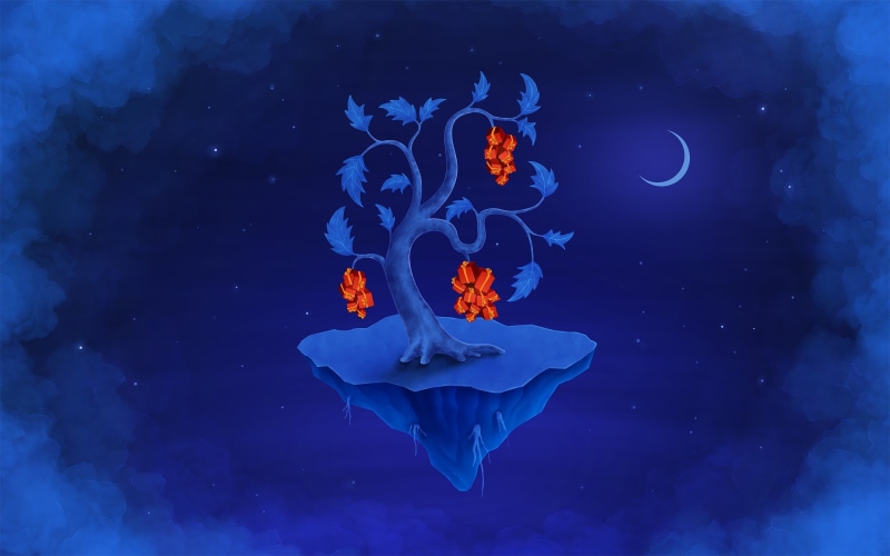 motion, outdoors, group of animals, 2K, blue, animal themes, floating on water, vertebrate, tree, presents, stars, marine, Christmas, fantasy art, water