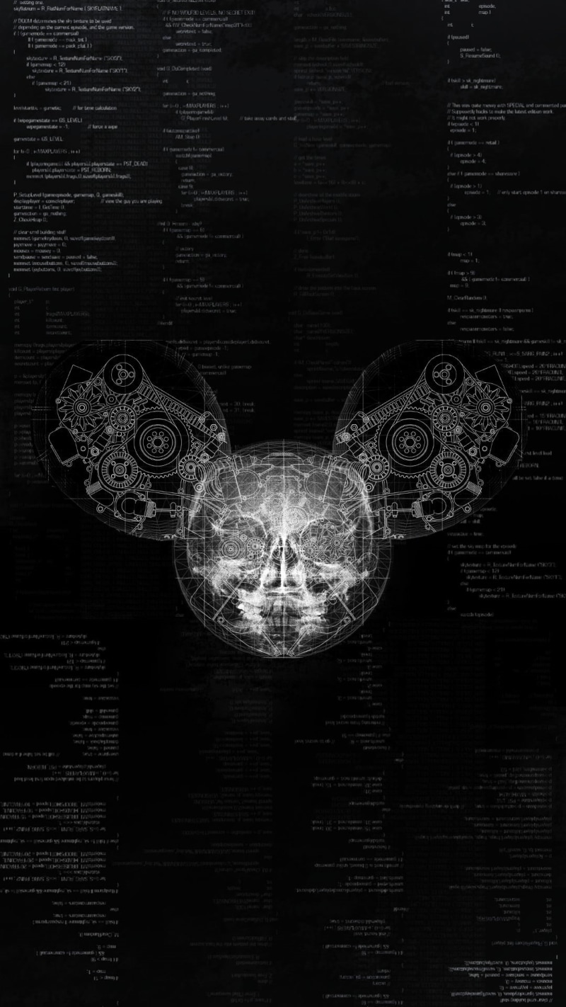 abstract, concepts And Ideas, black, indoors, pattern, wall, gears, people, skull, glowing, science, 1080P, x-rays, night, decoration, deadmau5