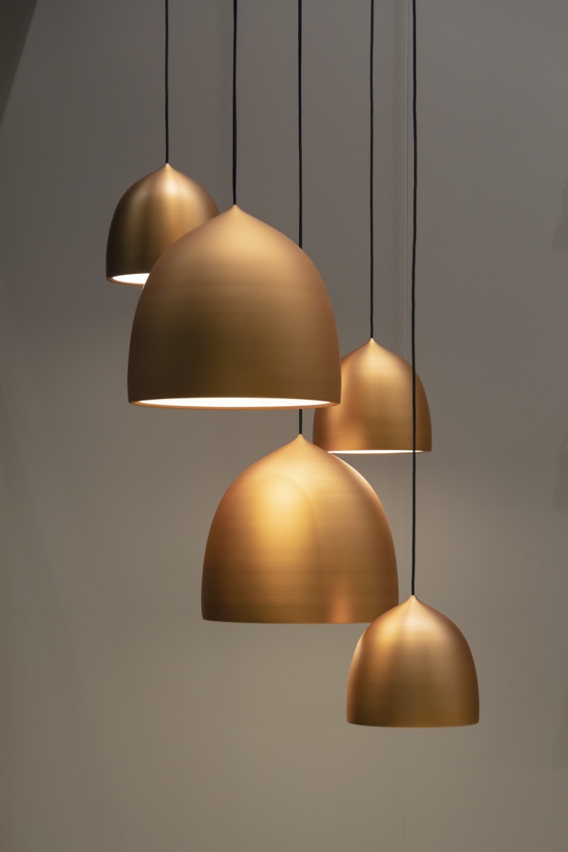 led, shape, metal, hanging, pendant, electric lamp, lamps, lighting equipment, electric light, indoors, gold colored, silver colored, illuminated, no people