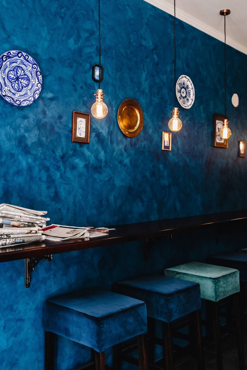illuminated, architecture, indoor, absence, day, lighting Equipment, wood - material, pendant light, building, dark blue, hanging, ceiling, Interior, modern