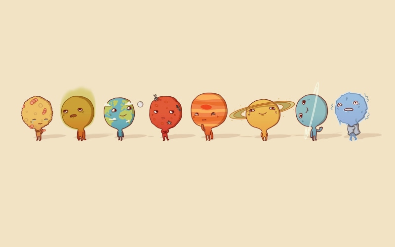 uranium, Mars, the moon, Venus, Neptune, 1080P, ring, planet, Saturn, earth, smile, Jupiter, satellite, mercury