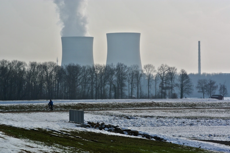 clouds, current, high voltage, built structure, power plant, sport, sky, cycle path, atom, electricity, nuclear energy, bike, snowy, cooling tower, cyclists
