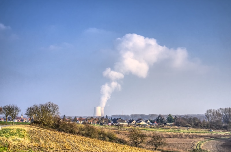 nuclear power, current, environmental damage, power plant, emitting, nuclear fission, factory, day, cooling towers, home, clouds, smoke - physical structure