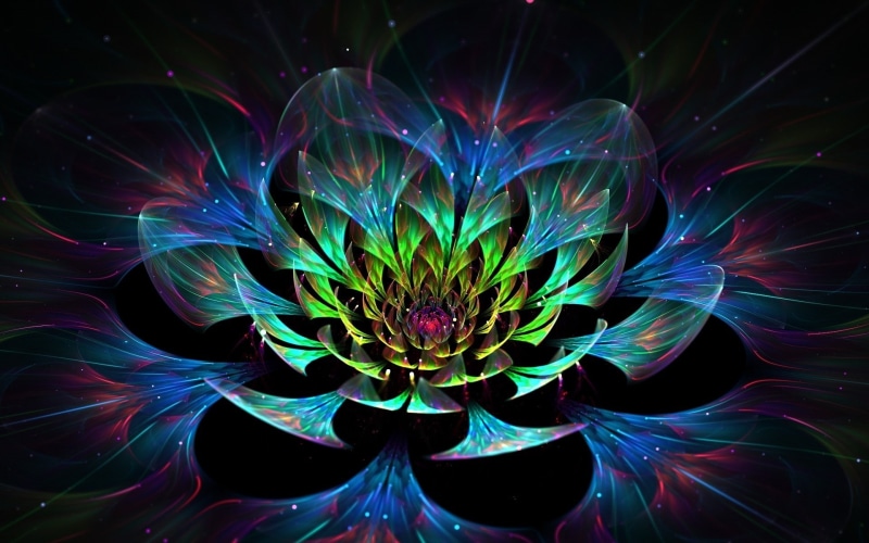 lotus, art, green, illustration, 1080P, d, blue, mandala, design, flower, lotus petals