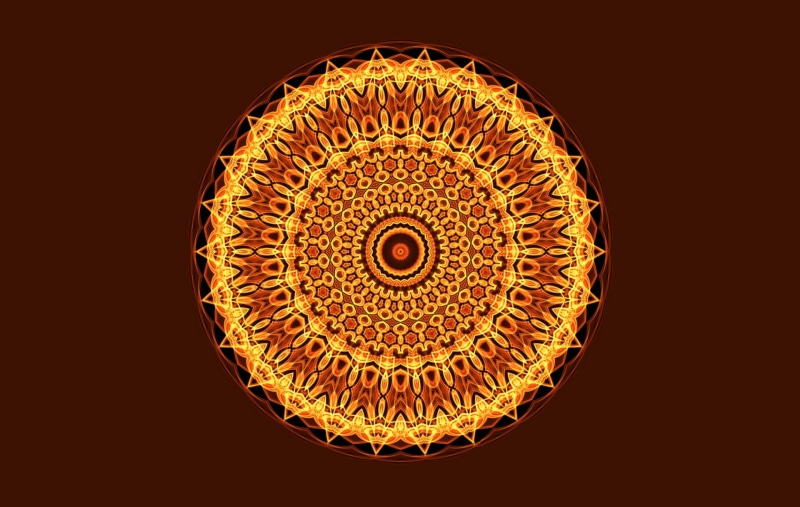 round, the dark background, Mandala, 1080P, light