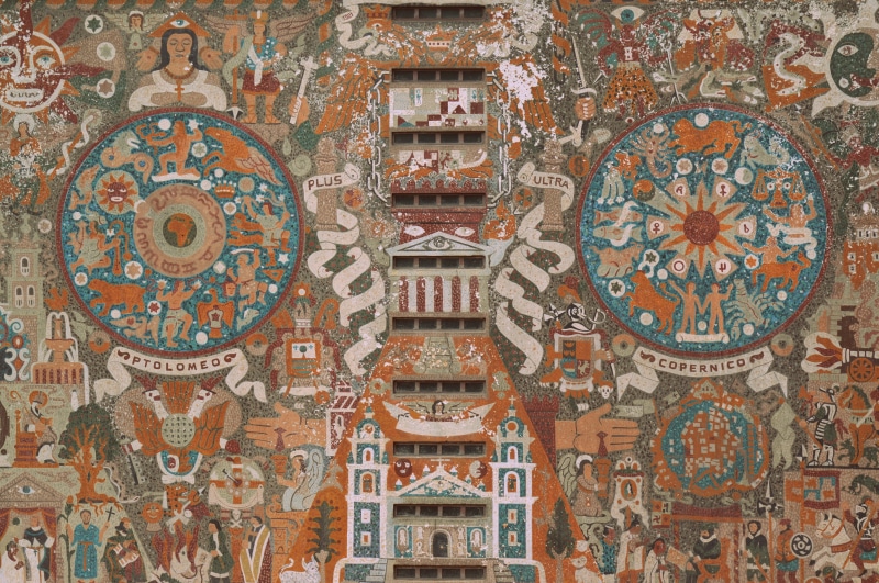 fresco, mural, built structure, art and craft, ornate, decoration, mexico city, design, day, 5K, belief, craft, travel destinations, unam, place of worship