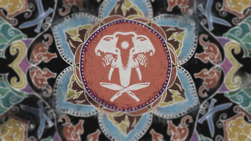 print, focus on foreground, multi colored, backgrounds, belief, video games, communication, no people, Far Cry 4, close-up, craft, pattern, full frame