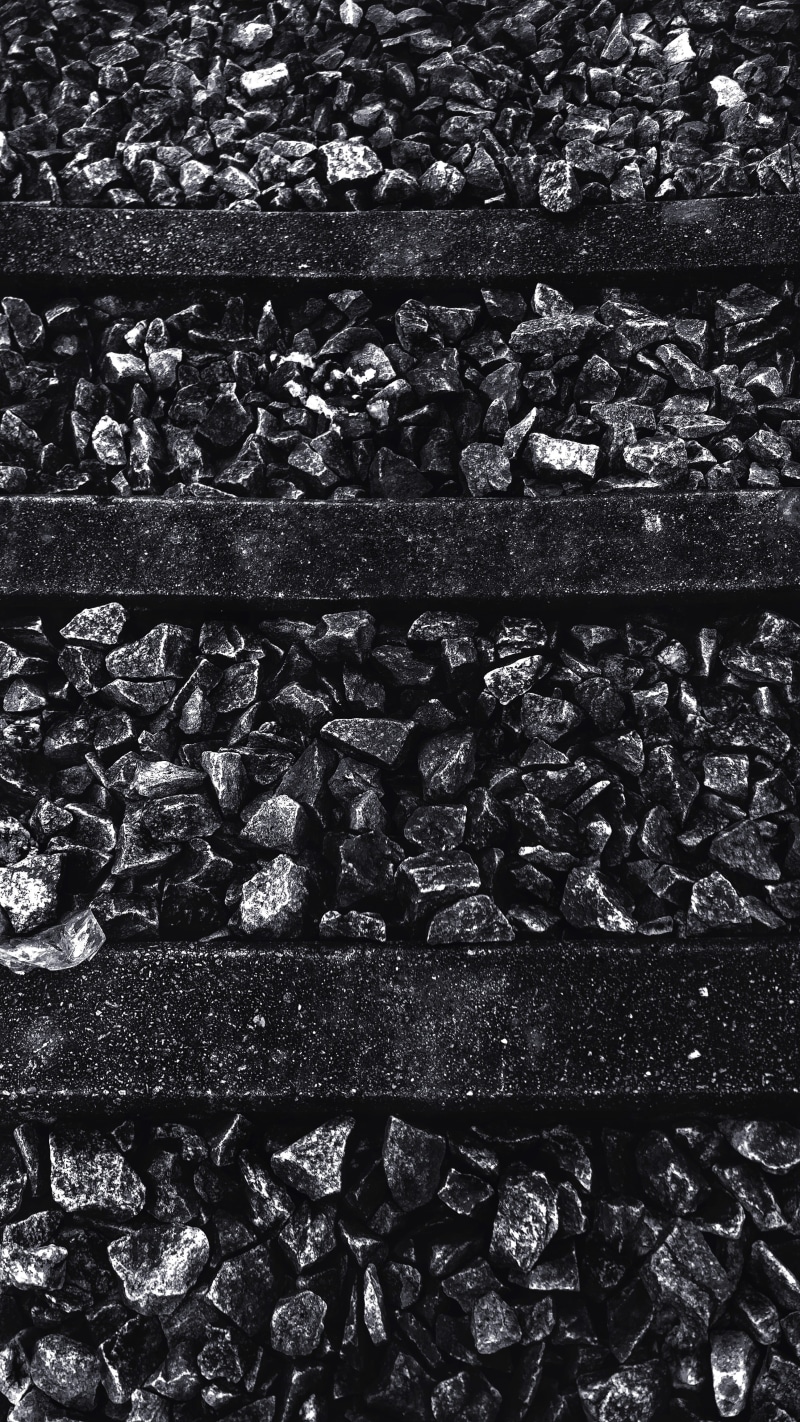 black white, outdoors, high angle view, gravel, shotononeplus, india, 4K, nature, day, oneplus 5, sakleshpur, track, textured, abundance, stone - object