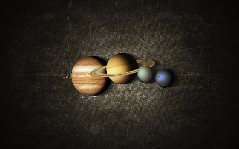 2K, planets, background, aligned, space, drawings