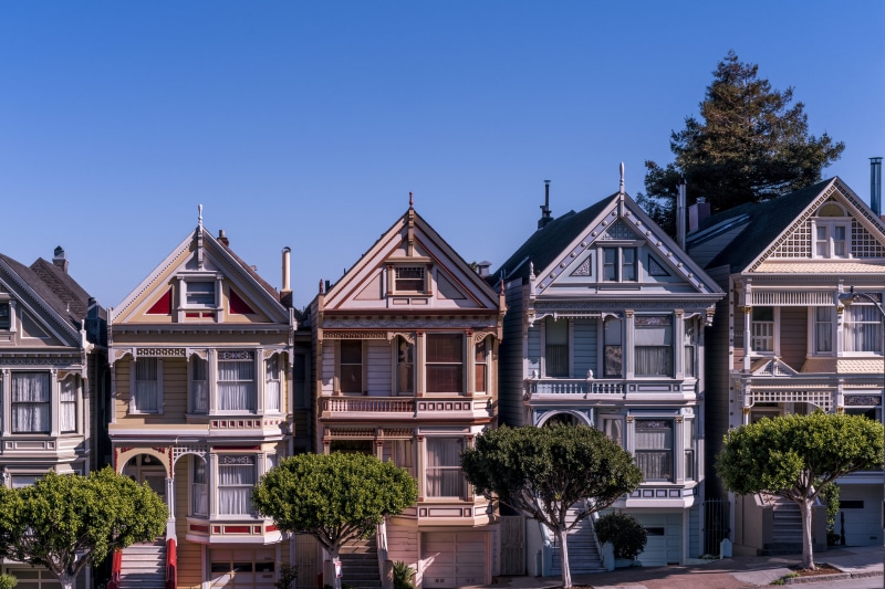 concrete, residential Building, nature, 5K, front or back yard, tree, built Structure, row house, architectural photography, alamo Square, luxury, suburb
