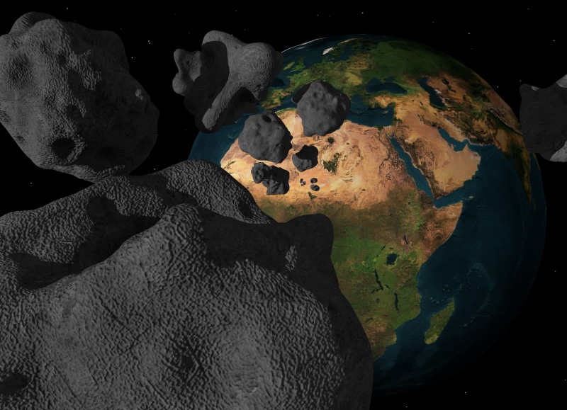 crashing down, disaster, physical geography, planet, planet - space, spouse, 2K, shadow, sphere, rock, beauty in nature, sea, asteroid, setting, end time