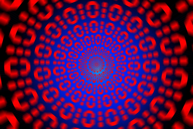 5K, binary code, optical illusion, rotation
