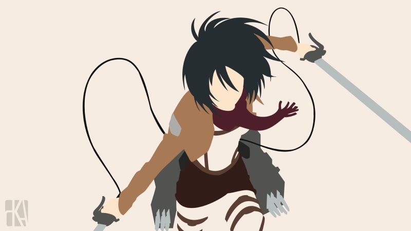 women, teenager, Shingeki no Kyojin, music, arts culture and entertainment, Mikasa Ackerman, anime girls, adult, white background, microphone, lifestyles