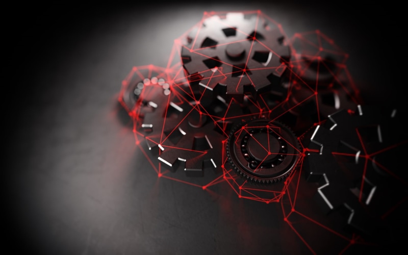 circle, red, data, studio shot, no people, reflection, geometric shape, concepts, metal, black, backgrounds, still life, connection, computer, pattern