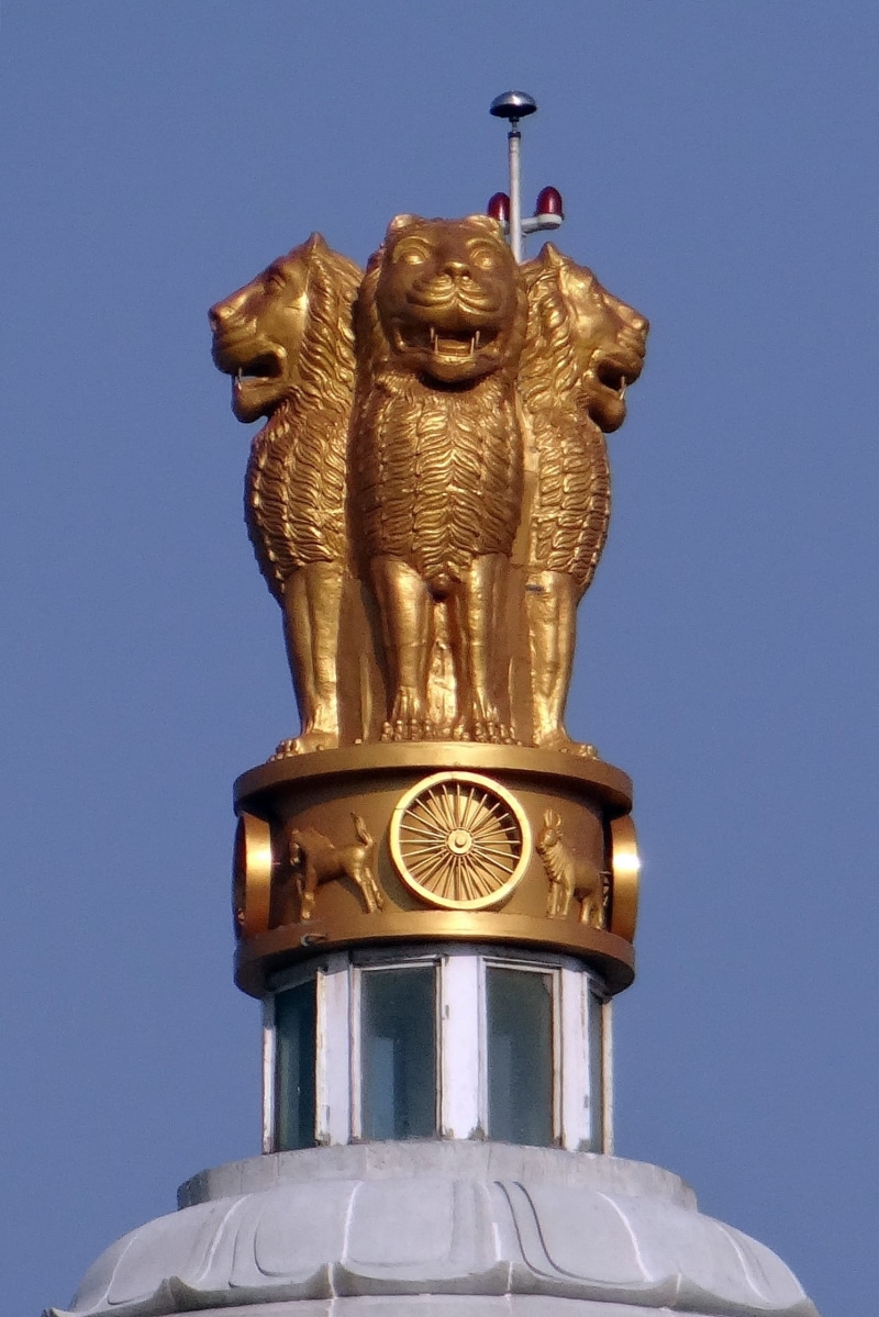 nature, ornate, day, no people, low angle view, spirituality, statue, belief, legislative building, representation, National Emblem, blue, clear sky, building