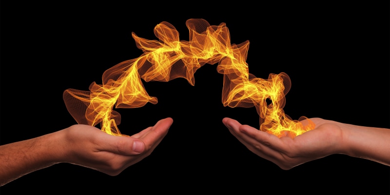 flame, creativity, human limb, strudel, studio shot, glowing, give, hands, black background, chakra, human body part, indoors, digital composite, motion
