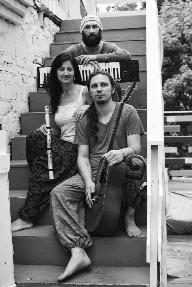 two people, young adult, family, architecture, musicians, couple - relationship, men, mature men, esoteric music, trio, satgita, artists, lifestyles, songs for the soul