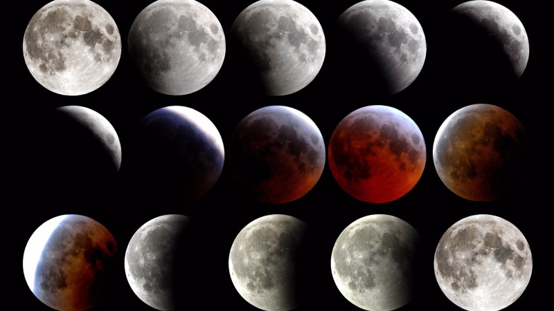 studio shot, eclipse, repetition, indoors, black background, astrology, shape, no people, lunar, sphere, dark, in a row, astronomical object, circle, space