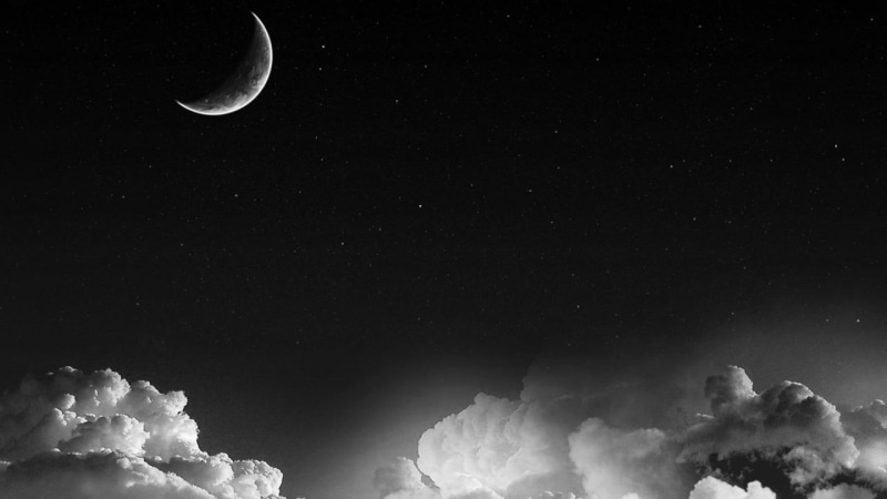 tranquil scene, crescent, science, scenics - nature, pollution, star - space, environment, 1080P, night, beauty in nature, space, planetary moon, outdoors