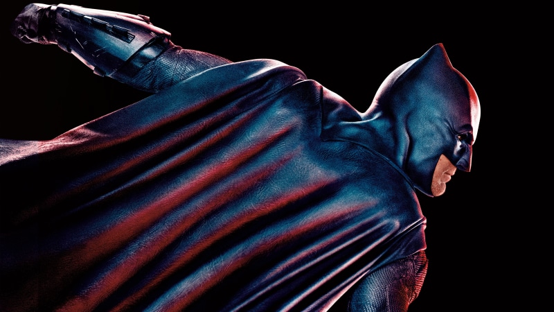 side view, Ben Affleck, obscured face, black background, jeans, hood, dark, unrecognizable person, Batman, clothing, contemplation, denim, hood - clothing