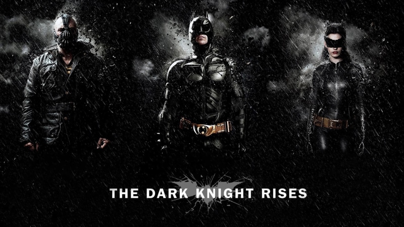 movies, Christian Bale, Batman, winter, snow, Selina Kyle, western script, digital art, group of people, digital composite, sign, portrait, black color