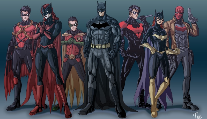 Red Hood, Nightwing, Batwoman, Robin (character), 4K, Batgirl, Red Robin, Batman, DC Comics