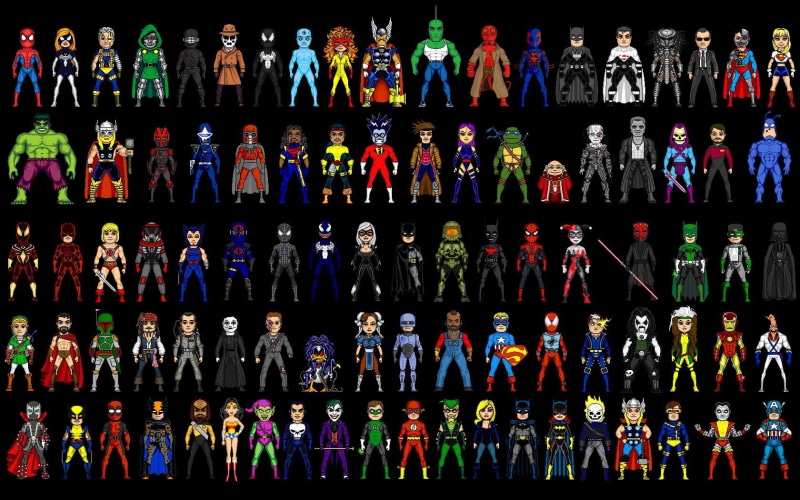 for sale, Marvel Comics, creativity, arrangement, still life, collage, variation, pixel art, pixels, full frame, collection, illustration, marvel, choice