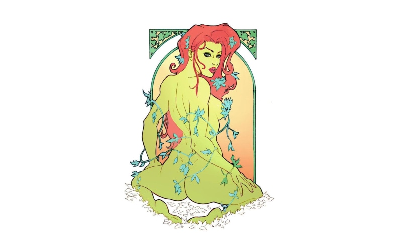 white, poison, 1080P, hd, cartoon/comic, batman, ivy