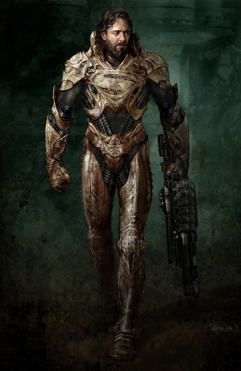 rifle, DC Comics, imagination, warrior, army soldier, horror, full length, security, concept art, power, Zor-El, body Armor, digital, standing, clothing