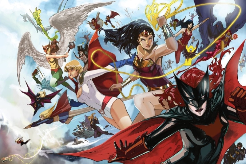 group of people, 720P, outdoors, leisure activity, sitting, Comics, representation, women, day, Batgirl, nature, transportation, men, mode of transportation