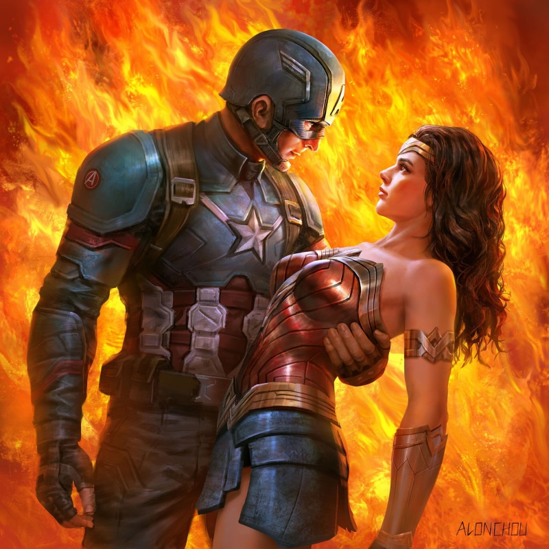 Alon Chou, Diana (wonder woman), movies, comic books, Justice League, illustration, Marvel Cinematic Universe, 1080P, digital art, comic art, Wonder Woman