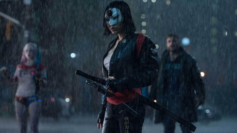 rain, ninja, hd, hero, Captain Boomerang, super hero, cinema, Margot Robbie, raining, Karen Fukuhara, woman, mask, girl, fox, Suicide Squad