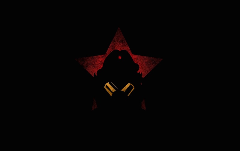 human representation, craft, representation, 720P, red, star shape, black background, no people, fantasy girls, wonder woman, indoors, night, shape, studio shot