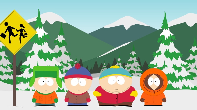 sky, nature, Kenny McCormick, art and craft, cloud - sky, Eric Cartman, smiling, no people, mammal, 1080P, creativity, cartoon, communication