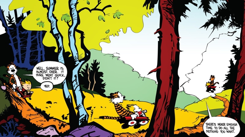 no people, built structure, creativity, art and craft, mural, Calvin and Hobbes, communication, graffiti, wall - building feature, human representation