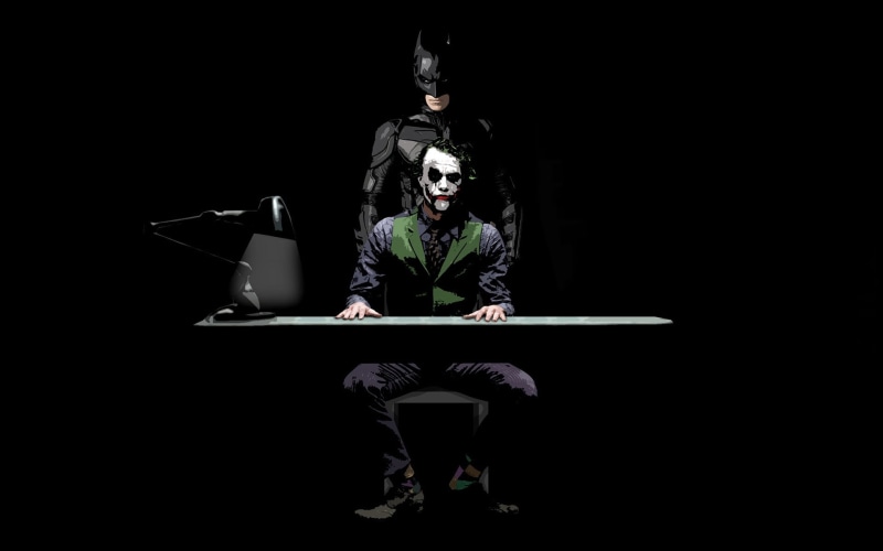 batman, sketch, heroe, joker, 1080P, art, villain, action
