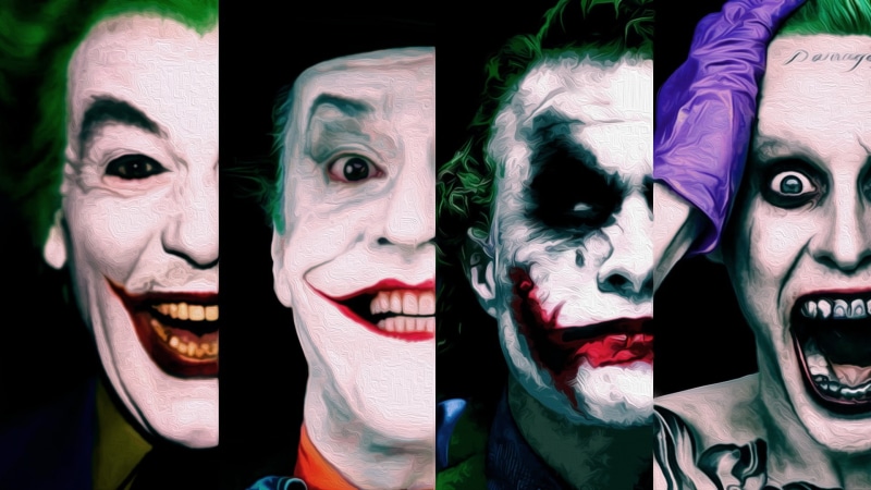 Jared Leto, Jack Nicholson, villain, comics, Joker, Batman logo, Heath Ledger, 1080P, laughing, DC Comics, New 52