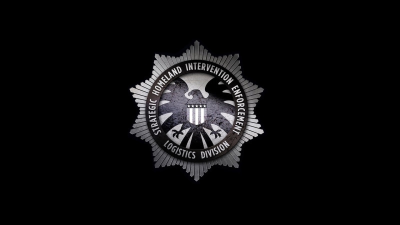still life, logo, enforcement, dark, S. H. I. E. L. D., clock, single object, instrument of time, black background, intervention, time, strategic, pattern