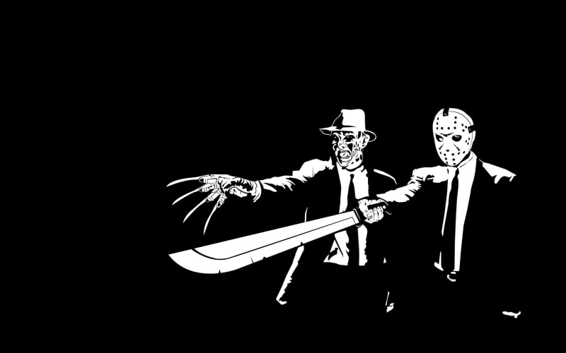 illustration, black, halloween, movies, jason, krueger, hd, suit, fiction, bw, freddy, 720P, machete, pulp