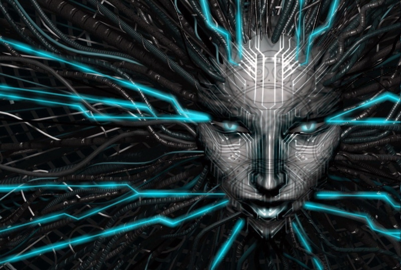 technology, Wires, motion, System Shock 2, glowing, lighting equipment, light - natural phenomenon, digital composite, abstract, indoors, Shodan, video games