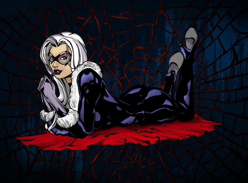 horror, computer Graphic, web, Marvel Comics, human representation, pattern, Felicia Hardy, marvel, art and craft, lifestyles, clothing, craft, creativity
