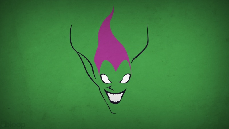 1080P, minimalism, wall - building feature, colored background, creativity, Marvel Comics, green, Green Goblin, illustration, paper, pink, villains, shadow