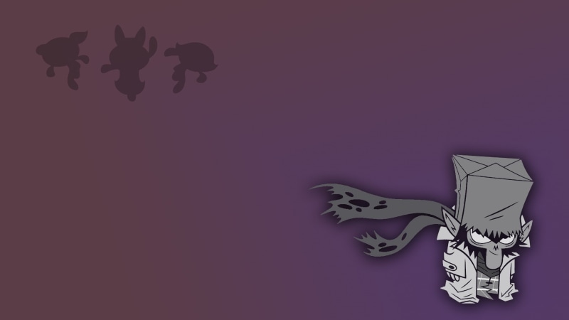 villains, 1080P, bone, art and craft, close-up, design, studio shot, representation, still life, wall - building feature, solid color, Mojo Jojo, no people