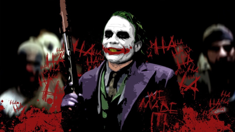 The Dark Knight, night, real people, headshot, paint, movies, people, face paint, spooky, leisure activity, 1080P, males, front view, group of people