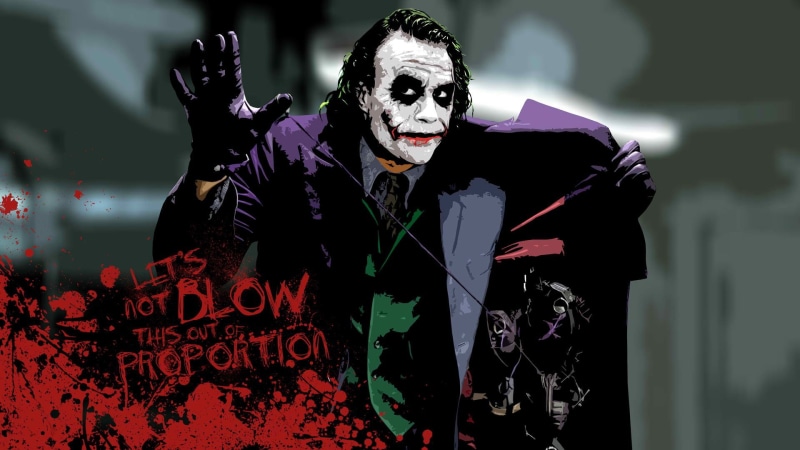 The Dark Knight, movies, 1080P, Heath Ledger, Batman, Joker, paint splatter, typography, MessenjahMatt