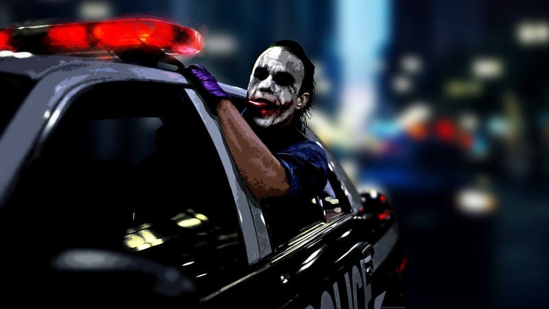 Heath Ledger, MessenjahMatt, Batman, anime, police, 1080P, The Dark Knight, Joker, digital art
