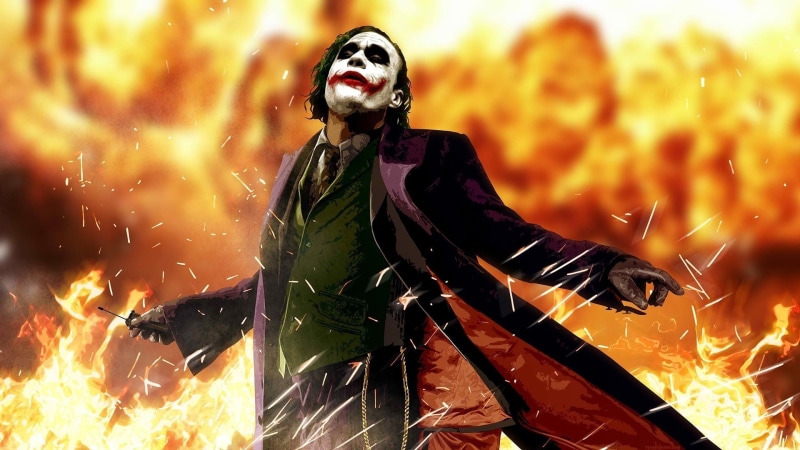 human representation, fire, fear, adult, heat - temperature, halloween, spooky, women, celebration, anime heath ledger movies joker batman the dark knight