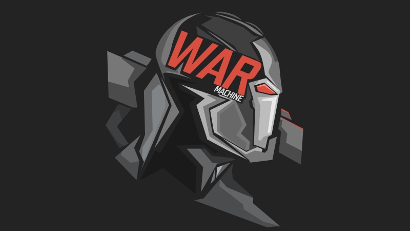 War Machine, Headshot, Minimal, 4K, Dark background, Marvel Comics, 8K, 8K