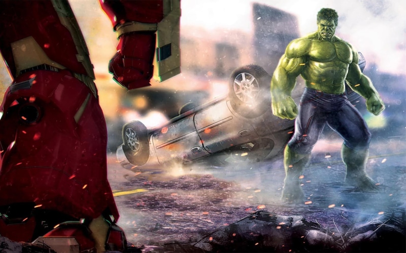 working, fire hose, people, day, marvel, water, illustration, helmet, adult, work helmet, protection, transportation, The Avengers, Hulk, protective workwear