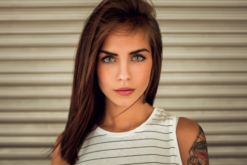 long hair, Marlen, casual clothing, beautiful people, adult, young adult, beautiful woman, brown hair, individuality, hairstyle, tattoo, Martin Kühn, body part
